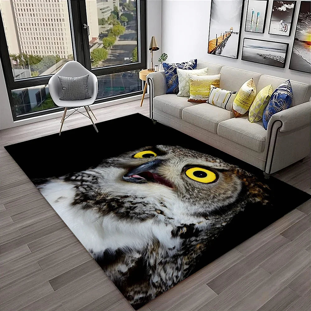 Navak Carpet Cute Owl Series 3D Cartoon Carpet Rug for Home Living Room Bedroom Sofa Kitchen Doormat Decor,Child Area Rug Non-slip Floor Mat