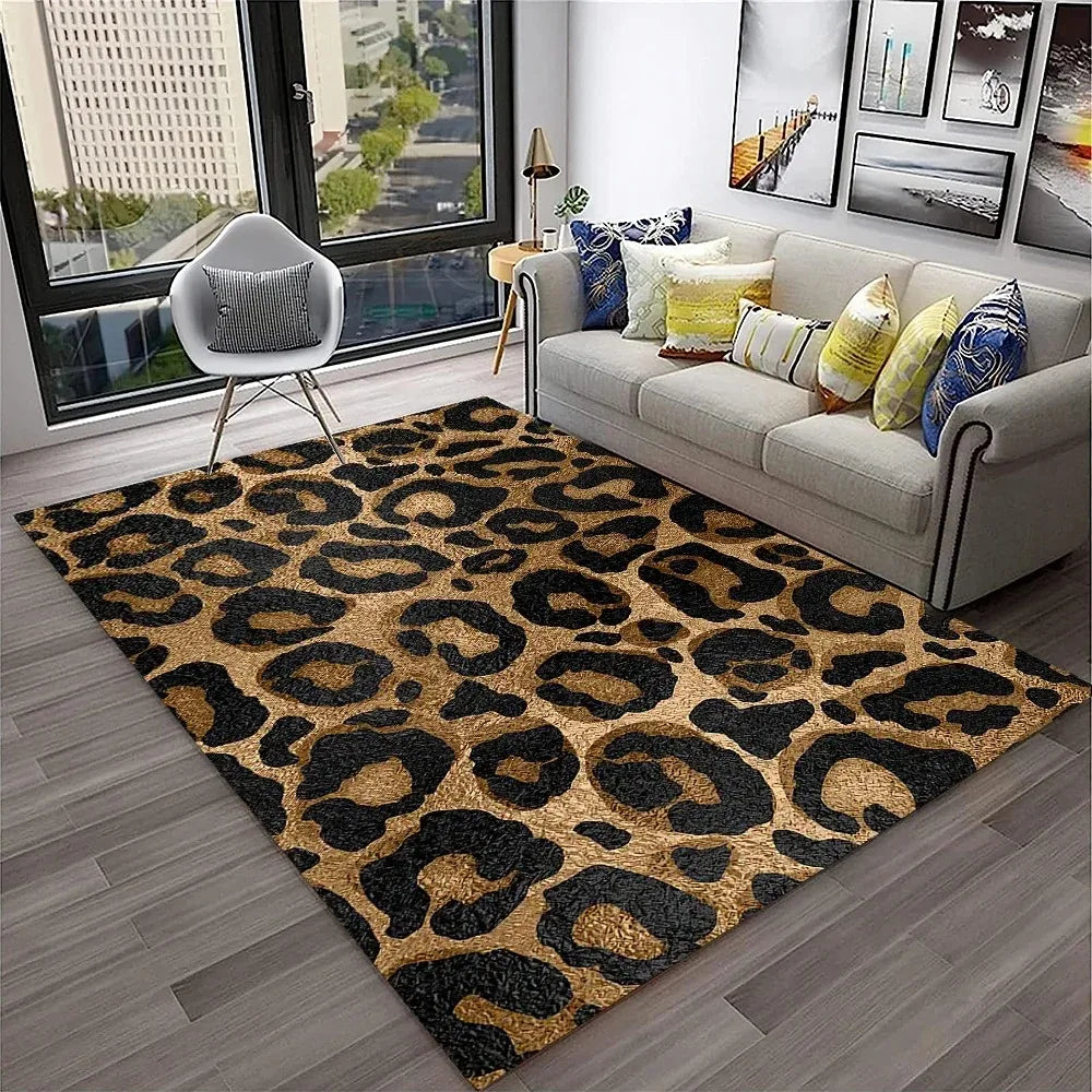 Navak Carpet Leopard Print Carpet Rugs Living Room Floor Mats Bedroom Decor Carpets for Bed Room Carpets for Living Room Decoration Maison