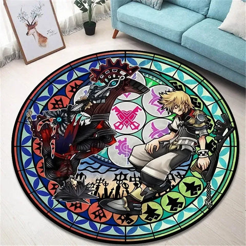 Navak Carpet Daily Picks Kingdom Hearts Cartoon Area Rug Round Floor Mat Living Room Carpet Bathroom Kitchen Rugs Doormat Non-slip Floor Mat