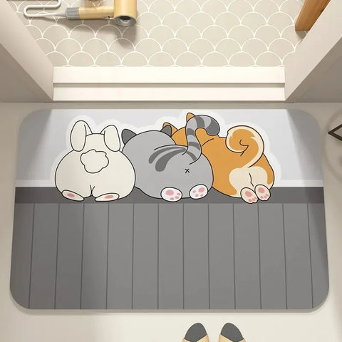 Navak Carpet Cute cartoon dog pattern bathroom absorbent carpet kitchen home decoration bedroom living room entrance door floor mat