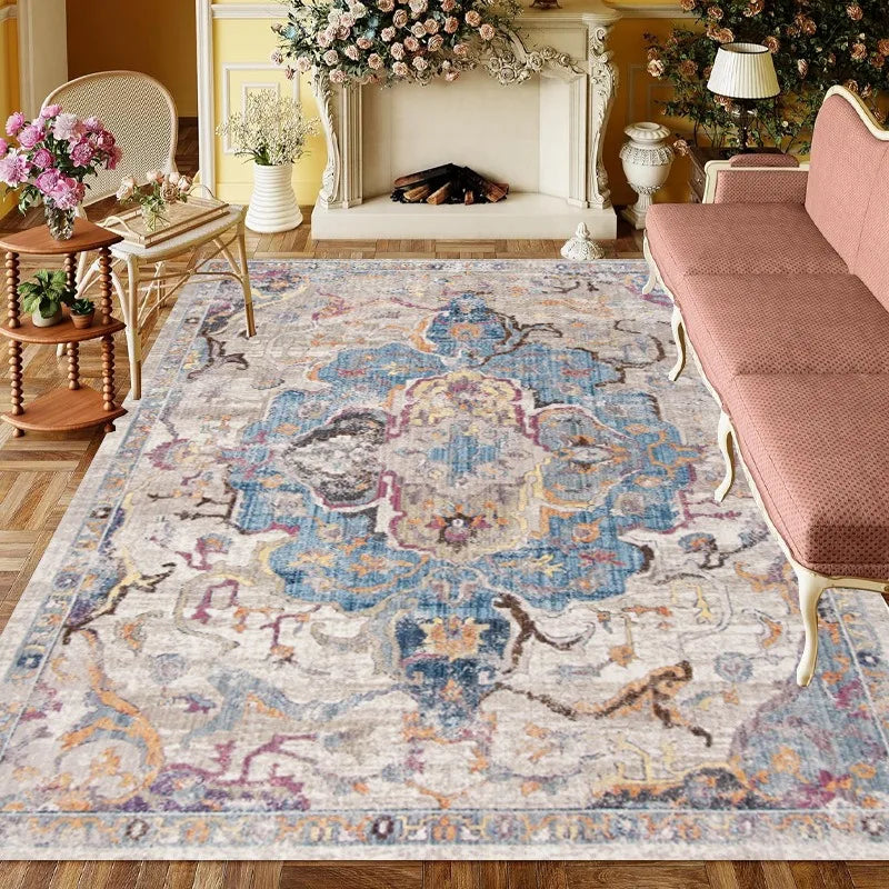 Navak Carpet Europe Türkiye Retro Style Carpet Living Room Sofa Bedroom Bedside Study Kitchen Entrance Door Rug Non-slip Luxury Decor Mat