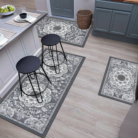 Navak Carpet 3 pcs set floor mat Bohemian style rugs kitchen carpet Non-slip comfortable washable kitchen decoration office bedroom corridor