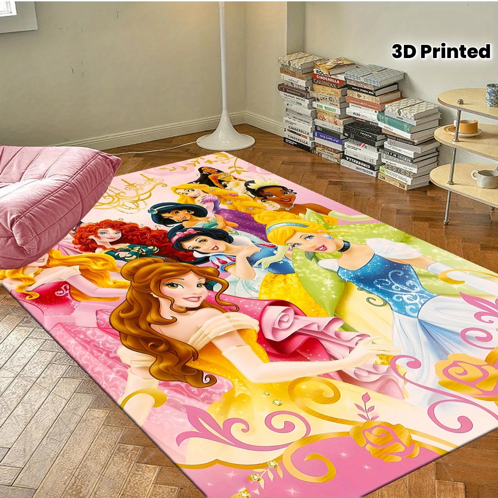 Navak Carpet Daily Picks Disney Princess Portrait Carpet Living Room Bathroom Bedroom Area Rug Casual Play 카펫 Mat Bath Door Mat Floor Pad Game Mat
