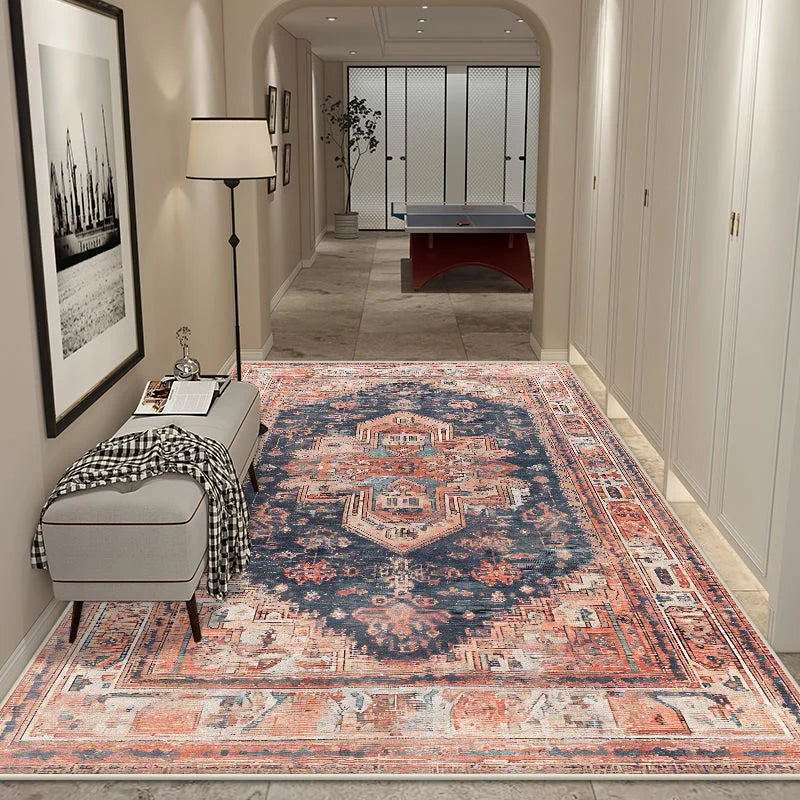Navak Carpet Persian Style Big Size Non-slip Carpet Living Room Easy Clean Entrance Door Mat Soft Foldable Lounge Area Rug Machine Washable