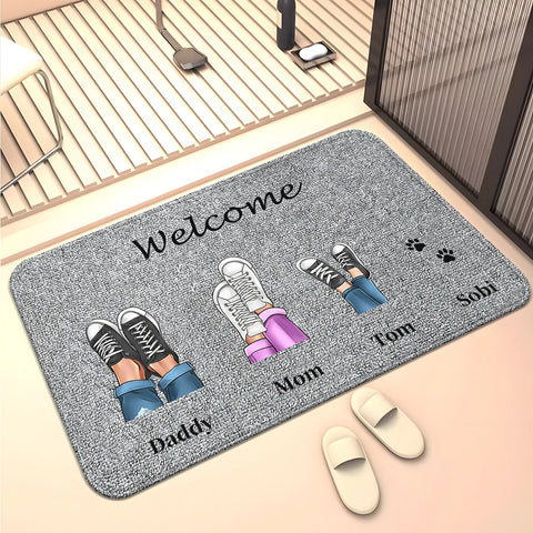 Navak Carpet Family Members Home Living Room  Sofa Door Mat Decoration Anti Slip Floor Mat Cute Rug  Door Mat Carpet  Area Rug  Kawaii Rug