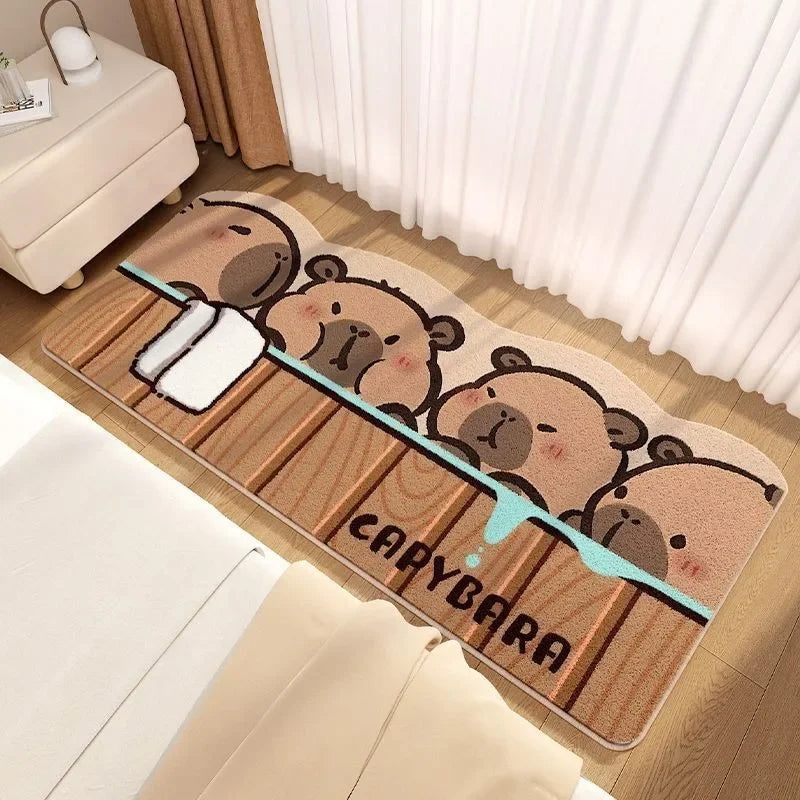 Navak Carpet Cute Bedside Cashmere Carpet Capibara Imitation Cashmere Floor Mat,anime Rug
