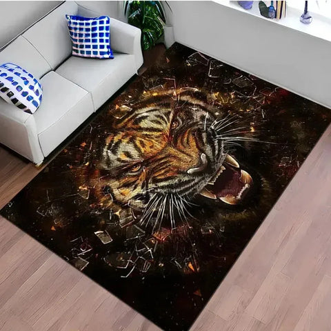 Navak Carpet Exclusive Picks Crystal Pile Carpet Zoo Lion Living Room Bedroom Bathroom Entryway Washable Dirty Resistant Rectangle Rugs