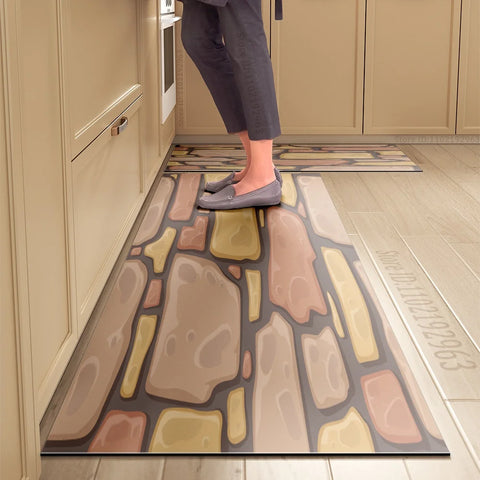 Navak Carpet Kitchen Mat Absorbent Printed Kitchen Rugs Non-slip Area Mat Hallway Long Carpets for Living Room Bedroom Entrance Doormat Bath