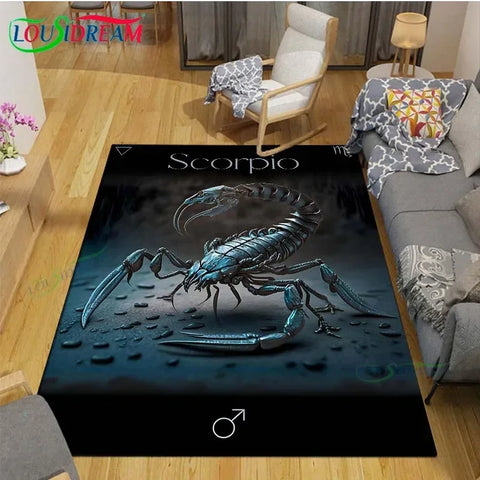 Navak Carpet Beautiful Constellation Scorpion Carpet Living Room Bedroom Bedside Mat Fashion Floor Mat Area Rug Door Mat  Bedroom Decoration
