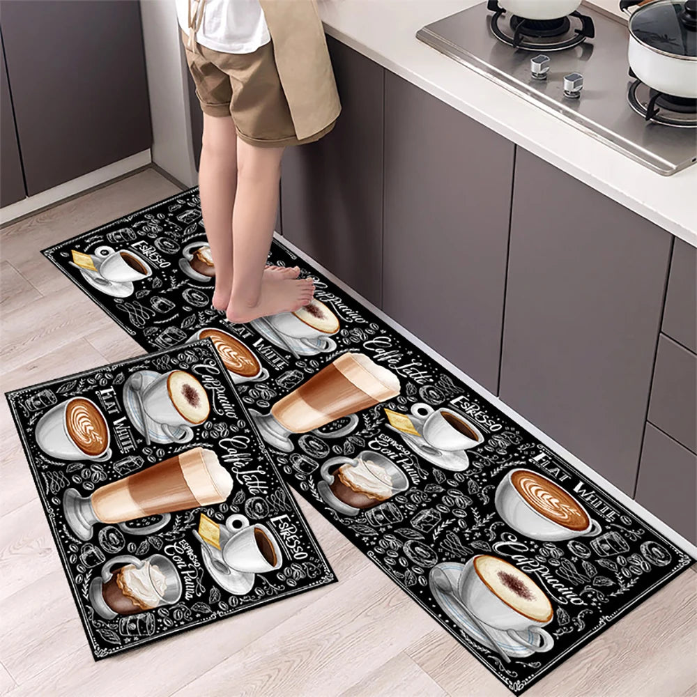 Navak Carpet Polyster Waterproof Oilproof Kitchen Mat Printed Antislip Bath Mat Soft Bedroom Floor Mat Living Room Carpet Doormat Kitchen Rug