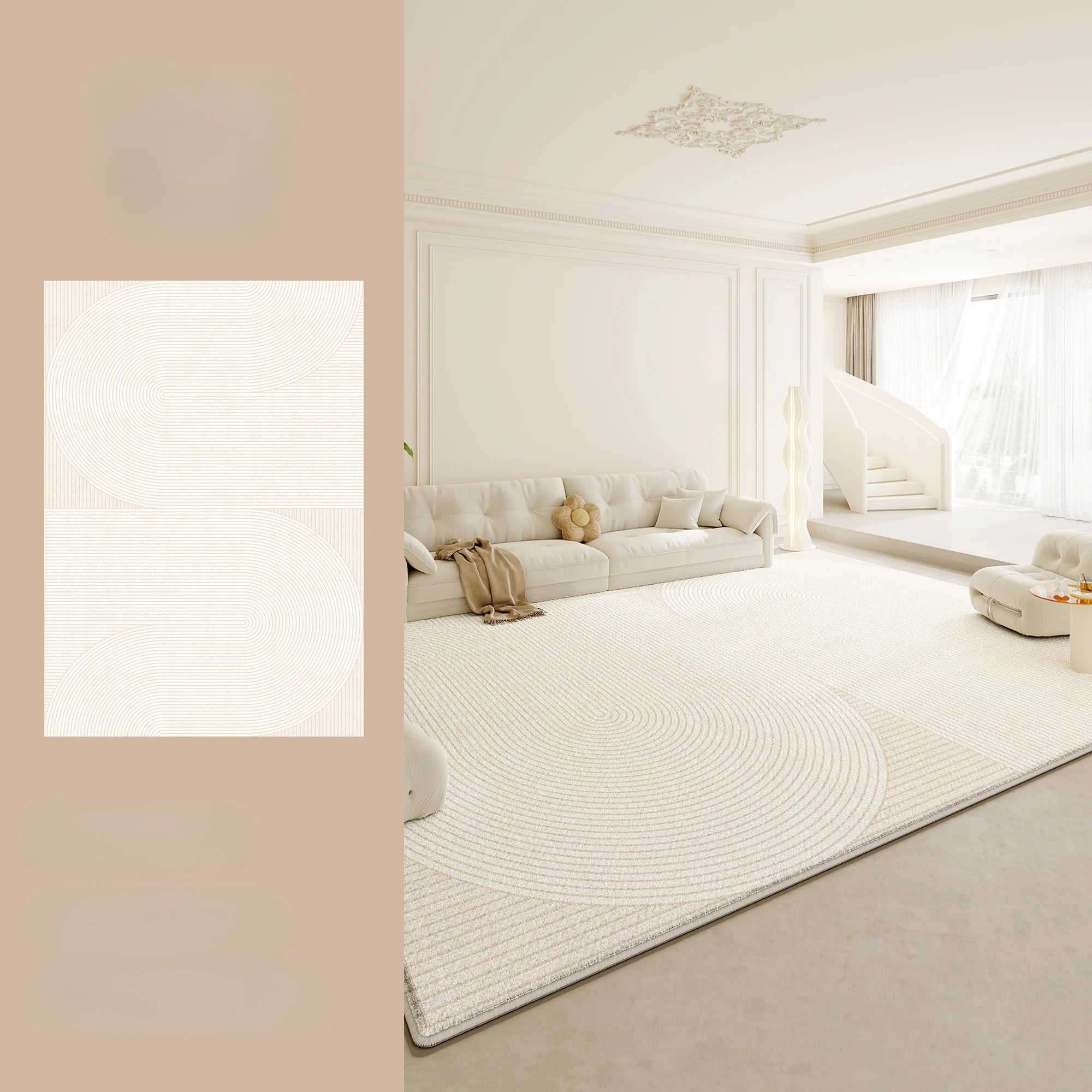 Navak Carpet Large Area Rugs for Bedroom Cream Style Living Room Decoration Plush Carpet Home Fluffy Soft Rug Thick Anti-slip Study Floor Mat