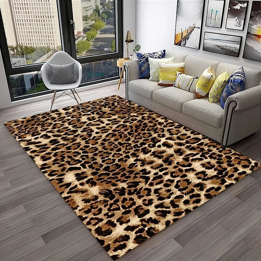 Navak Carpet Leopard Print Carpet Rugs Living Room Floor Mats Bedroom Decor Carpets for Bed Room Carpets for Living Room Decoration Maison