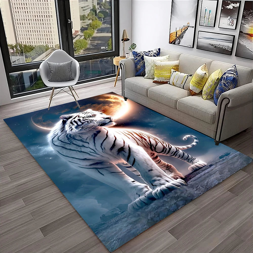 Navak Carpet 3D Dream Tiger Animal Cartoon Carpet Rug for Home Living Room Bedroom Sofa Doormat Decor,Child Play Area Rug Non-slip Floor Mat