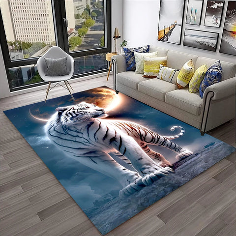 Navak Carpet 3D Dream Tiger Animal Cartoon Carpet Rug for Home Living Room Bedroom Sofa Doormat Decor,Child Play Area Rug Non-slip Floor Mat