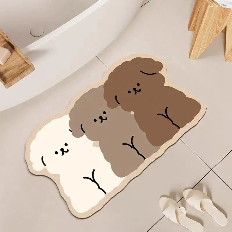 Navak Carpet Exclusive Picks Diatom Mud Cartoon Puppy - themed Mats: Ideal for Door, Bathroom, and Kitchen. They're easy to clean, enable dry - wet se