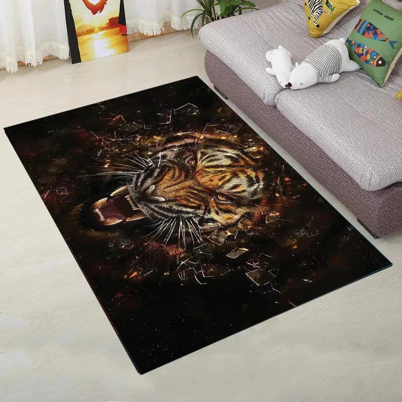 Navak Carpet Exclusive Picks Crystal Pile Carpet Zoo Lion Living Room Bedroom Bathroom Entryway Washable Dirty Resistant Rectangle Rugs