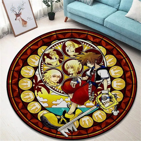 Navak Carpet Daily Picks Kingdom Hearts Cartoon Area Rug Round Floor Mat Living Room Carpet Bathroom Kitchen Rugs Doormat Non-slip Floor Mat