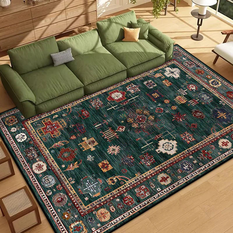 Navak Carpet Persian Style Border Design Living Room Rug Soft Antiskid Bedroom Decor Carpet Easy Cleaning Entrance Door Mat Machine Washable