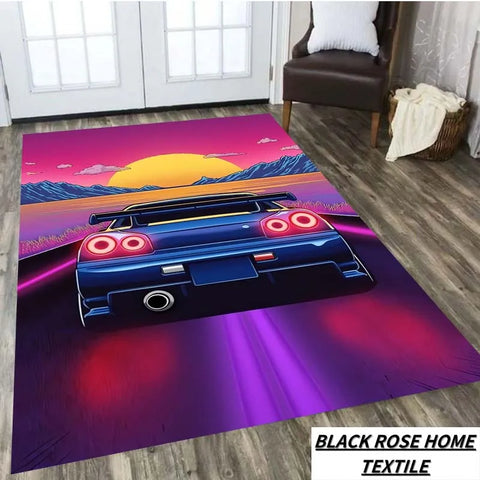 Navak Carpet Famous Sports Car G-gTR Racing Carpet Home Decoration Living Room Tea Table Office Desk Floor Mat Balcony Corridor Anti slip Rug
