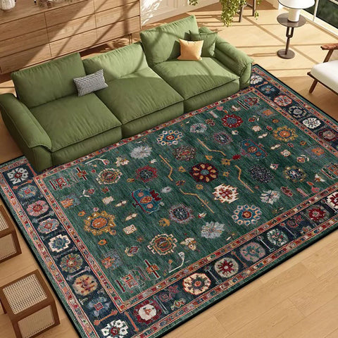 Navak Carpet Persian Style Border Design Living Room Rug Soft Antiskid Bedroom Decor Carpet Easy Cleaning Entrance Door Mat Machine Washable