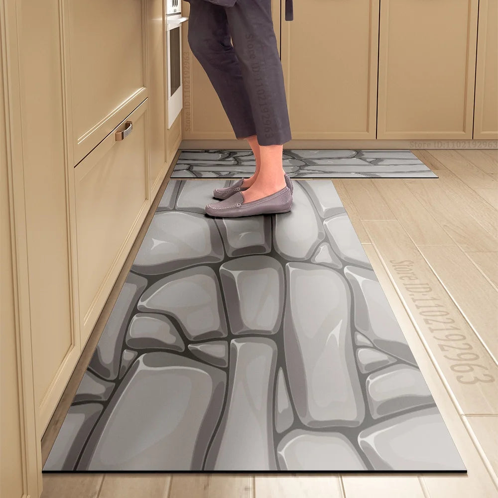 Navak Carpet Kitchen Mat Absorbent Printed Kitchen Rugs Non-slip Area Mat Hallway Long Carpets for Living Room Bedroom Entrance Doormat Bath