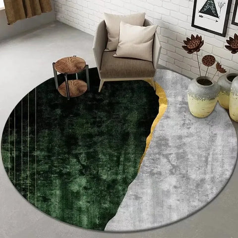 Navak Carpet Abstract Art Round Rug Living Room Sofa Bedroom Decorative Carpet Computer Chair Floor Mat Non-Slip