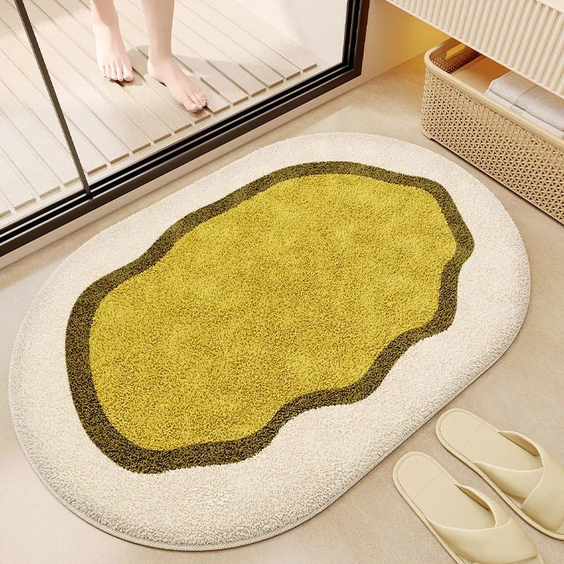 Navak Carpet Flower Shaped Cute Bathroom Mats Carpets Microfiber Tufted Mat Cute Luxury Fluffy Thick Rugs High Low Plush Irregular Carpets