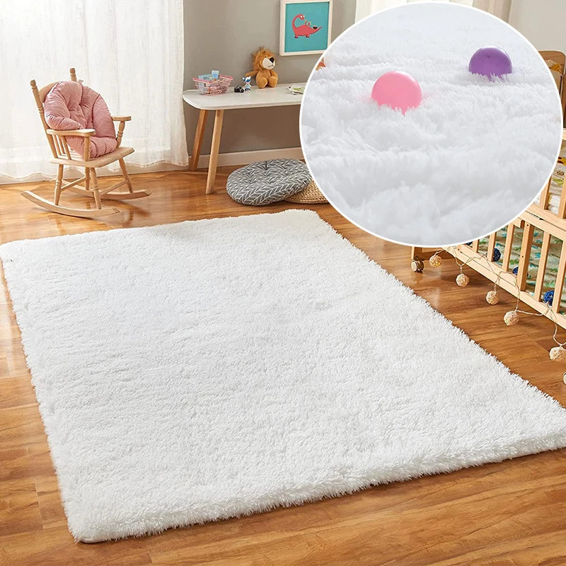 Navak Carpet Plush Carpet For Living Room Large White Soft Fluffy Carpets Bedroom Thicken Floor Mat Teen Room Home Decoration Rugs