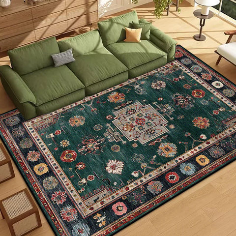 Navak Carpet Persian Style Border Design Living Room Rug Soft Antiskid Bedroom Decor Carpet Easy Cleaning Entrance Door Mat Machine Washable