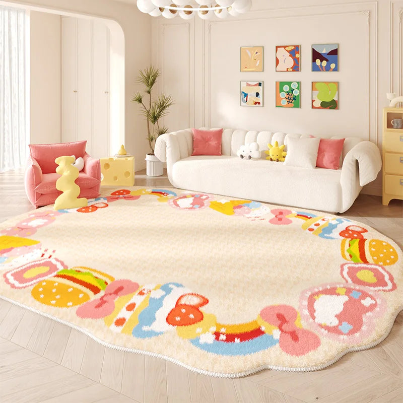 Navak Carpet Irregular shape Carpets for Living Room Pink Bedroom Decor Rug Fluffy Soft Children's Room Carpet Household Thickened Floor Mat