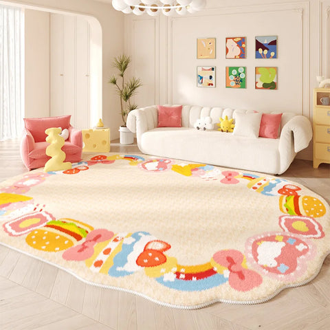 Navak Carpet Irregular shape Carpets for Living Room Pink Bedroom Decor Rug Fluffy Soft Children's Room Carpet Household Thickened Floor Mat