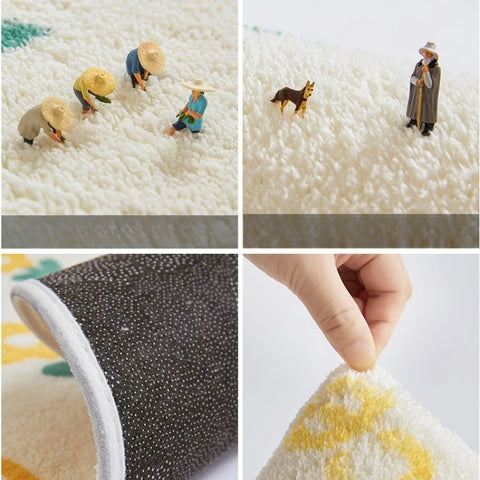Navak Carpet Pastoral Style Bedside Soft Floor Mat Washable Carpets for Living Room Thicken Plush Bedroom Decor Carpet Fluffy Soft Lounge Rug