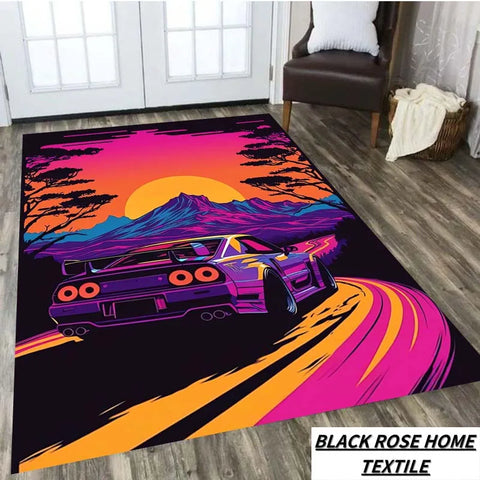 Navak Carpet Famous Sports Car G-gTR Racing Carpet Home Decoration Living Room Tea Table Office Desk Floor Mat Balcony Corridor Anti slip Rug