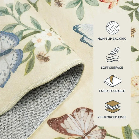Navak Carpet Irregular Living Room Carpet Simple Butterfly Pattern Bedroom Bedside Rug Foldable Machine Washable Coffee Table Mat Kовер Tapis