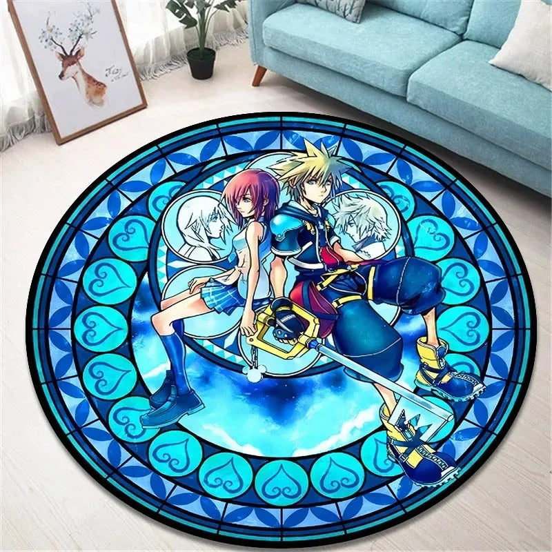 Navak Carpet Daily Picks Kingdom Hearts Cartoon Area Rug Round Floor Mat Living Room Carpet Bathroom Kitchen Rugs Doormat Non-slip Floor Mat