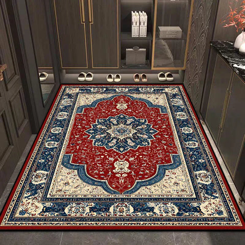 Navak Carpet Persian Style Retro Decoration Home Living Room Rugs Big Size Non-slip Room Decor Cloakroom Carpet Easy Clean Entrance Door Mat