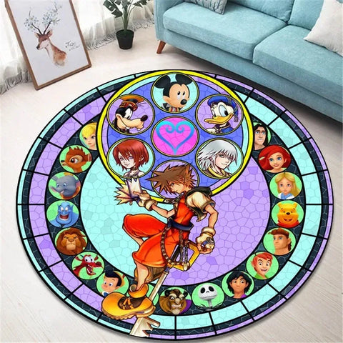 Navak Carpet Daily Picks Kingdom Hearts Cartoon Area Rug Round Floor Mat Living Room Carpet Bathroom Kitchen Rugs Doormat Non-slip Floor Mat