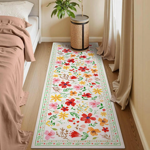 Navak Carpet Exclusive Picks Floral Hallway Runner Rug 2x6,Washable Non Slip Summer Kitchen Area Rug for Farmhouse Bedroom Home Entryway Decoration