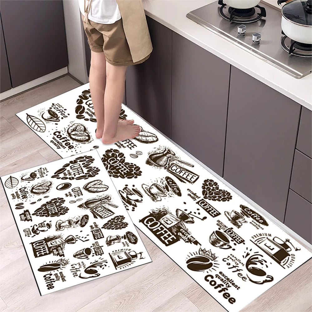 Navak Carpet Polyster Waterproof Oilproof Kitchen Mat Printed Antislip Bath Mat Soft Bedroom Floor Mat Living Room Carpet Doormat Kitchen Rug