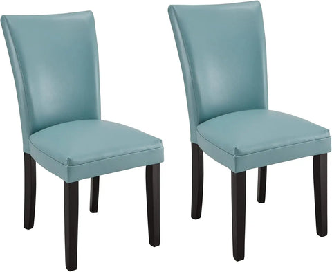 Navak Carpet Set of 2 Parsons Dining Chairs – Faux Leather Upholstered Side Chairs w/Solid Wood Legs for Dining & Living Room