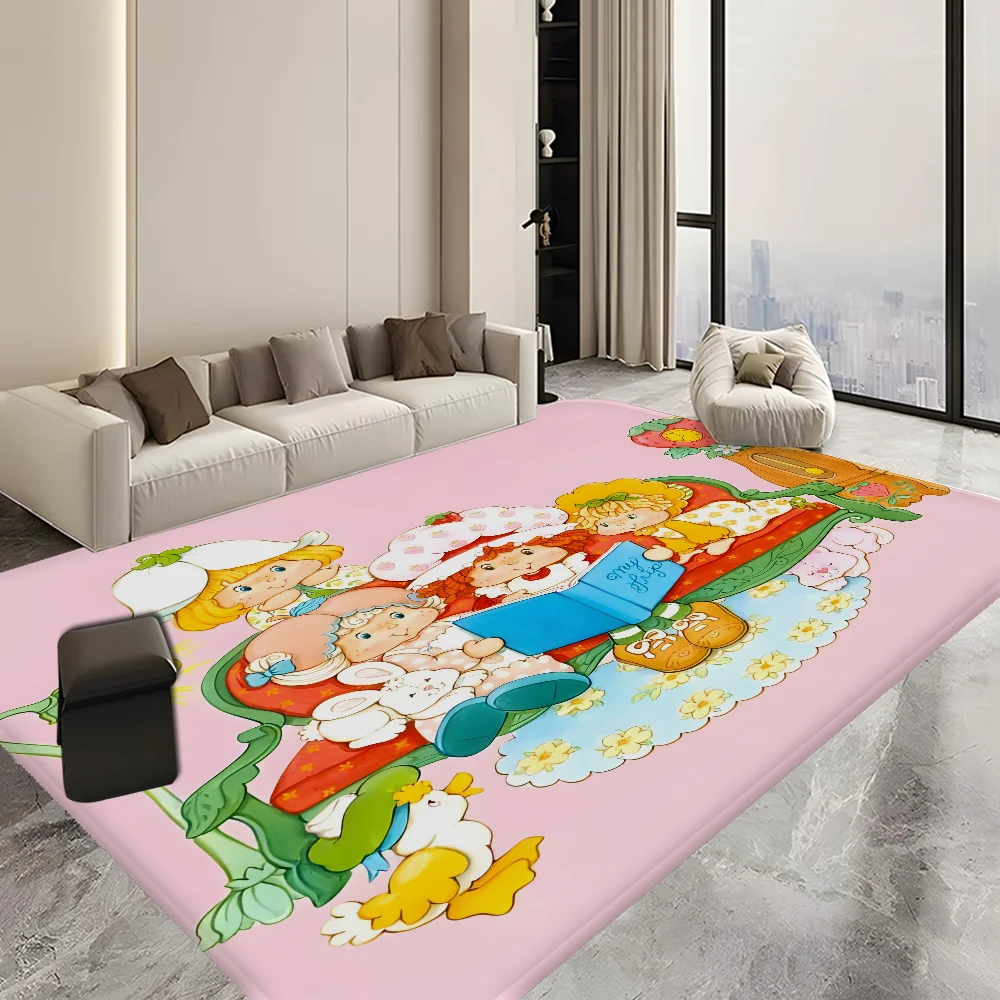 Navak Carpet S-Strawberry-Pink girl Floor Mat Bathroom Mat Kids Room Bedroom Decoration Balcony Anti-Slip Doormat Living Room Welcome Rug