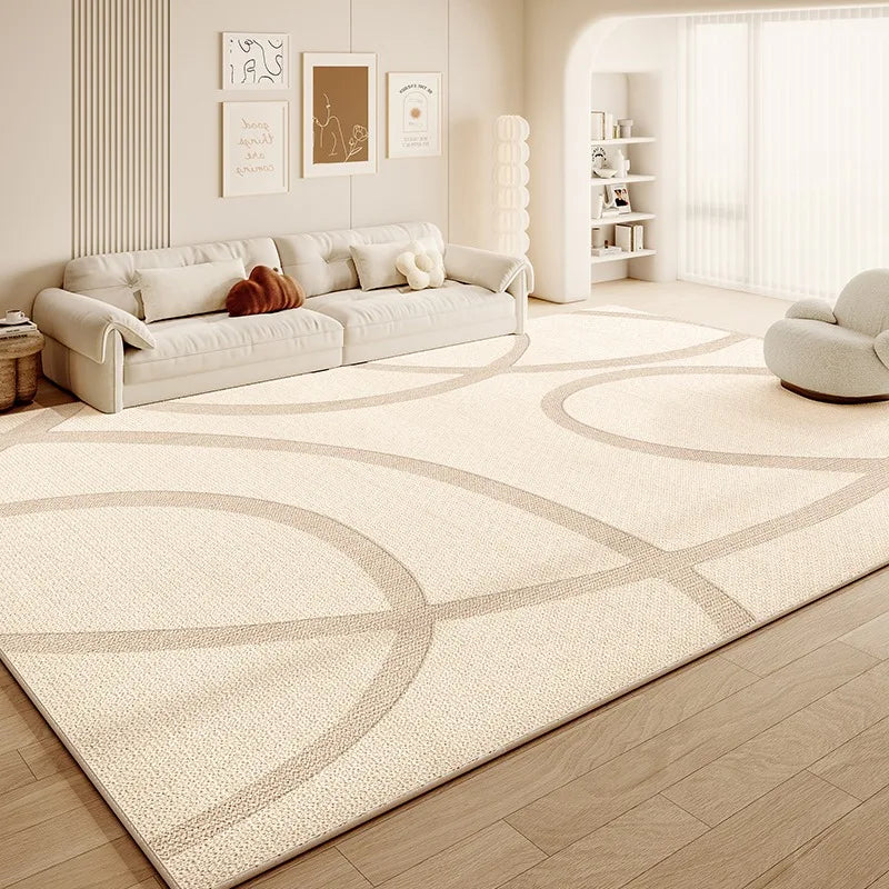 Navak Carpet Cream Abstract Luxurious Striped Carpet Artistic Creative Living Room Carpets Large Size Balcony Rug Easy To Clean Bedroom Rugs