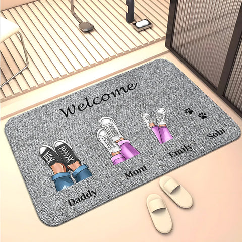 Navak Carpet Family Members Home Living Room  Sofa Door Mat Decoration Anti Slip Floor Mat Cute Rug  Door Mat Carpet  Area Rug  Kawaii Rug