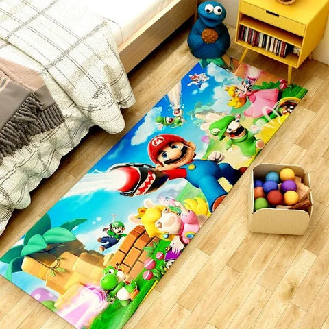 Navak Carpet Daily Picks Mario Super Cartoon Long Carpet for Living Room Cartoon Children's Bedroom Sofa Doormat Anti-slip Balcony Room Floor Mat