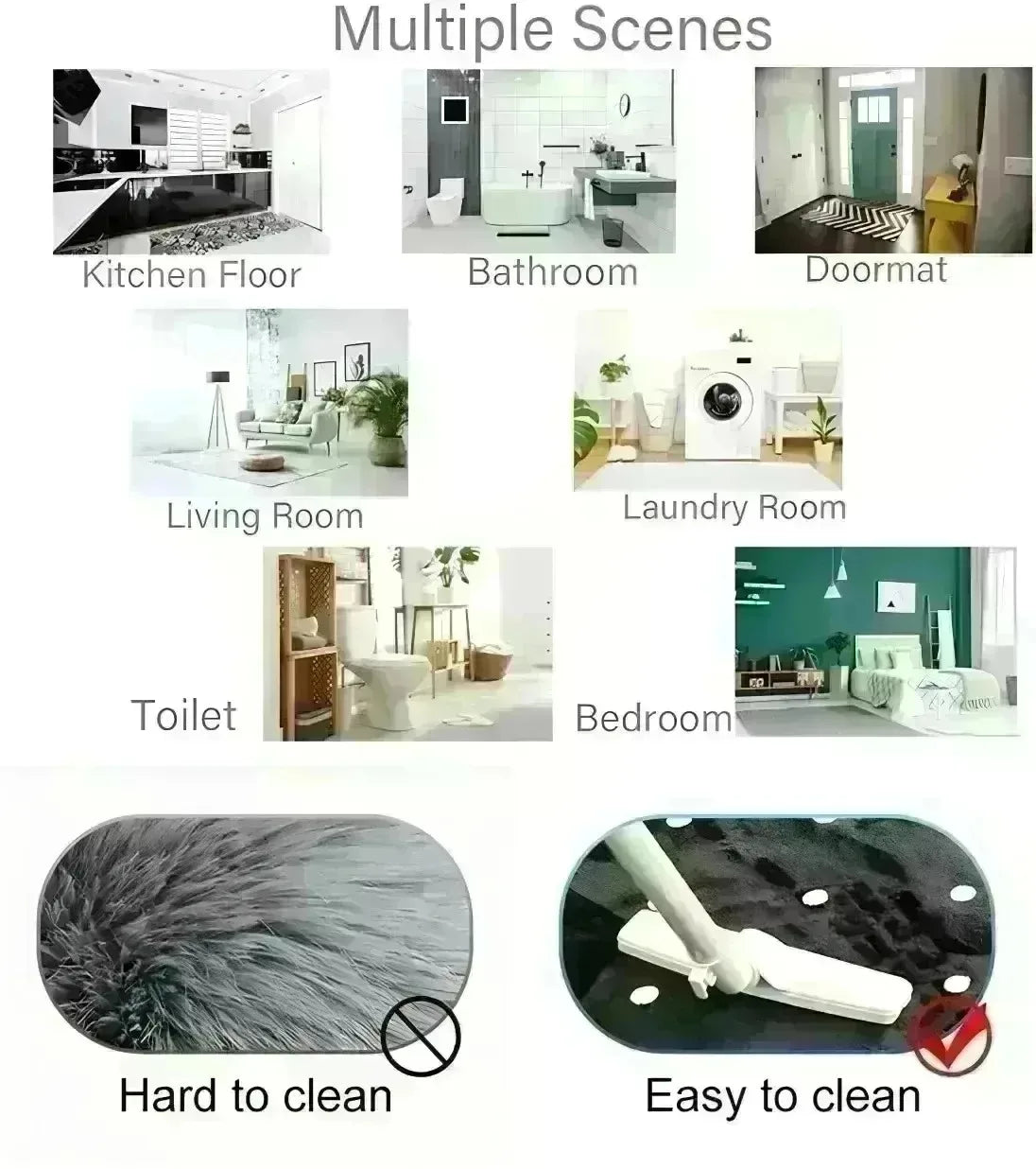 Navak Carpet 1PC 3D pattern Landscape Door Mats Kitchen Rugs Non-Slip Pop design Bathroom Rugs Bath Mat Carpet for Home Sink Laundry Decor
