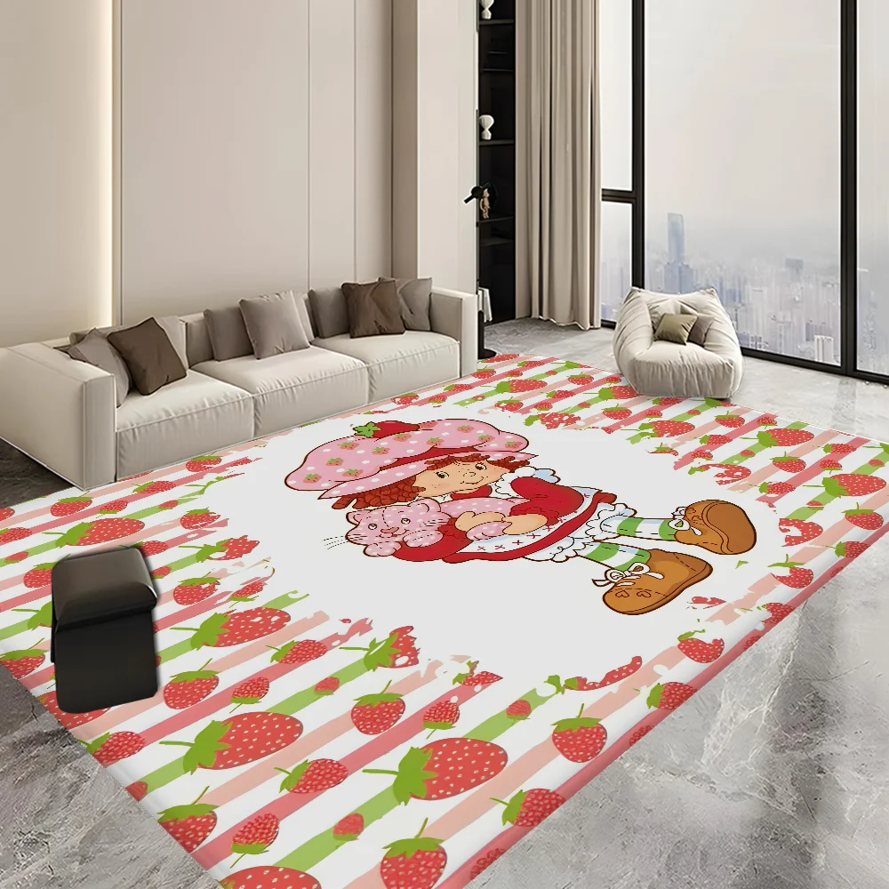 Navak Carpet S-Strawberry-Pink girl Floor Mat Bathroom Mat Kids Room Bedroom Decoration Balcony Anti-Slip Doormat Living Room Welcome Rug