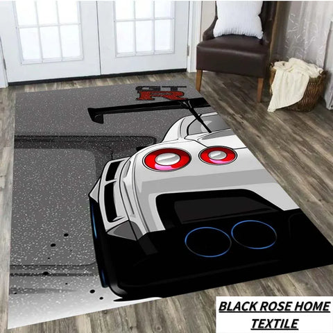 Navak Carpet Famous Sports Car G-gTR Racing Carpet Home Decoration Living Room Tea Table Office Desk Floor Mat Balcony Corridor Anti slip Rug