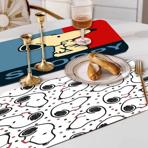 Navak Carpet Cute Cartoon Dog-S-SnoopyS Printed Dish Drying Mat Super Absorbent Coffee Drain Pad Tableware Quick Dry Rug Kitchen Dinnerware