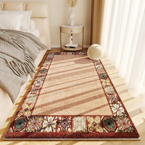 Navak Carpet French Cream Style Bedroom Carpet High End Color Bedside Fluffy Soft Thickened Carpets New Minimalist Style Anti Slip Rug