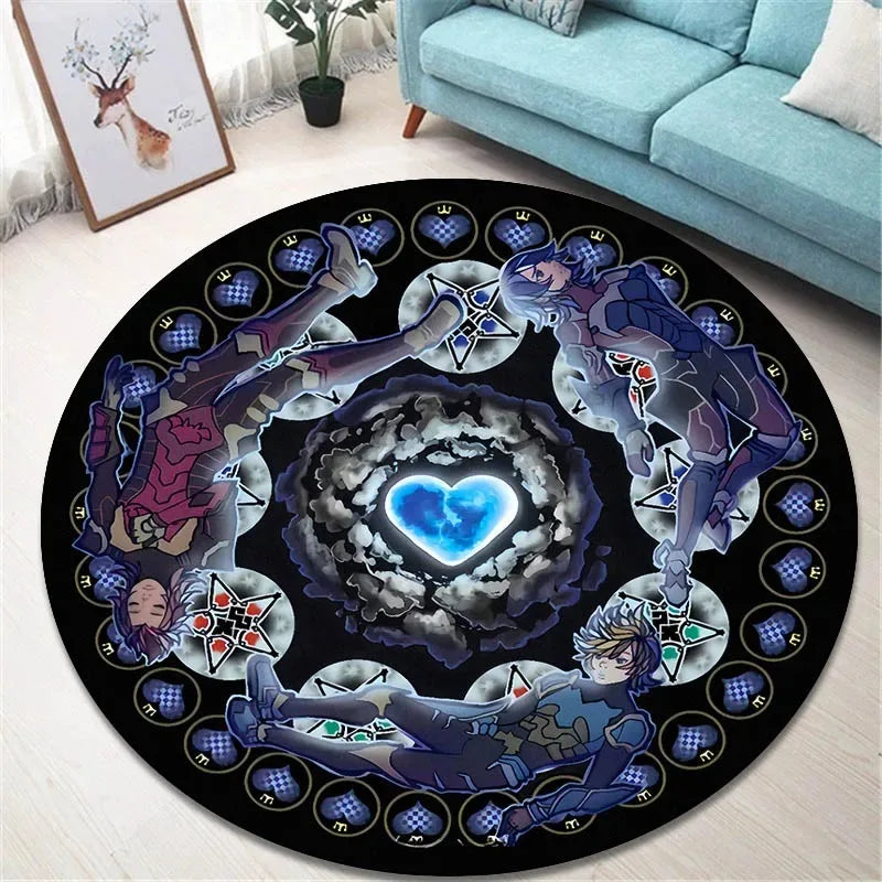 Navak Carpet Daily Picks Kingdom Hearts Cartoon Area Rug Round Floor Mat Living Room Carpet Bathroom Kitchen Rugs Doormat Non-slip Floor Mat